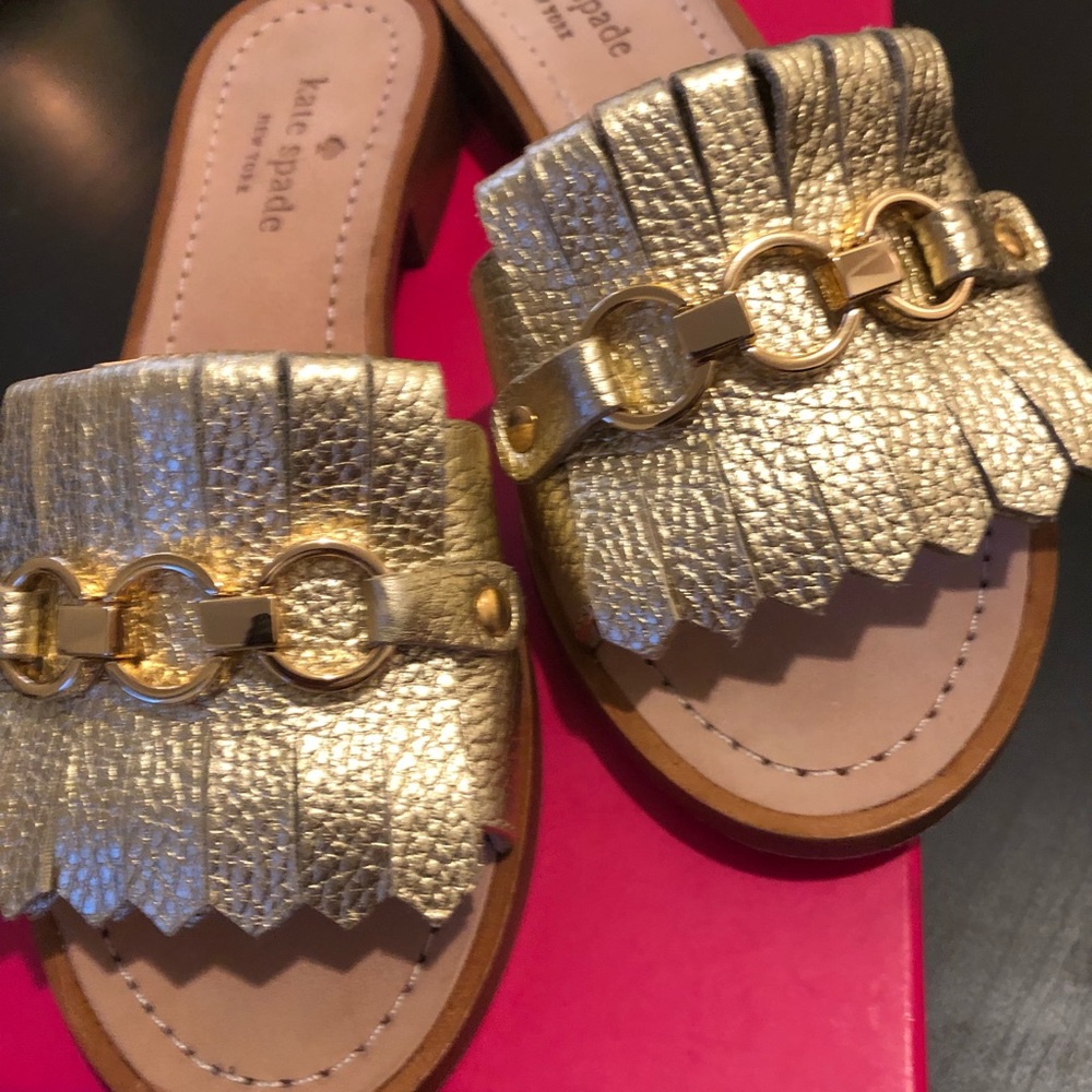 NWT Kate Spade Brie Gold metallic sandal
